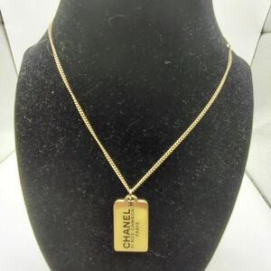 Chanel ID Dog Tag Charm Long Necklace. 31 RUE CAMBON PARIS